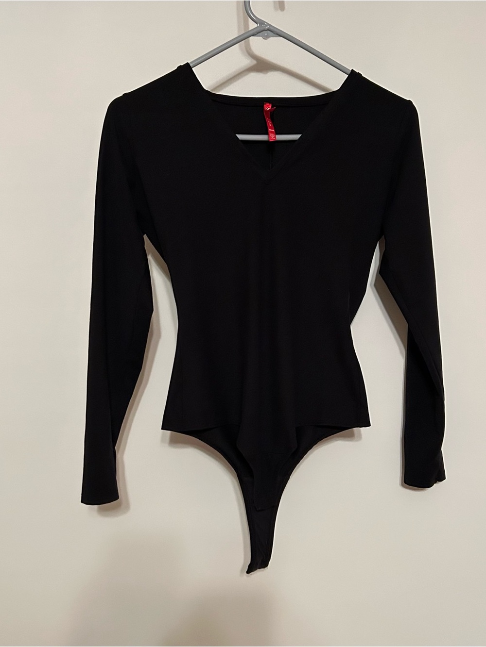 SPANX Black V-Neck Long Sleeve Bodysuit